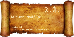 Kurucz Noémi névjegykártya