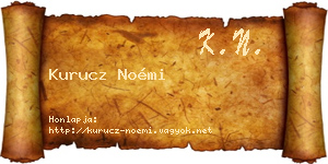 Kurucz Noémi névjegykártya